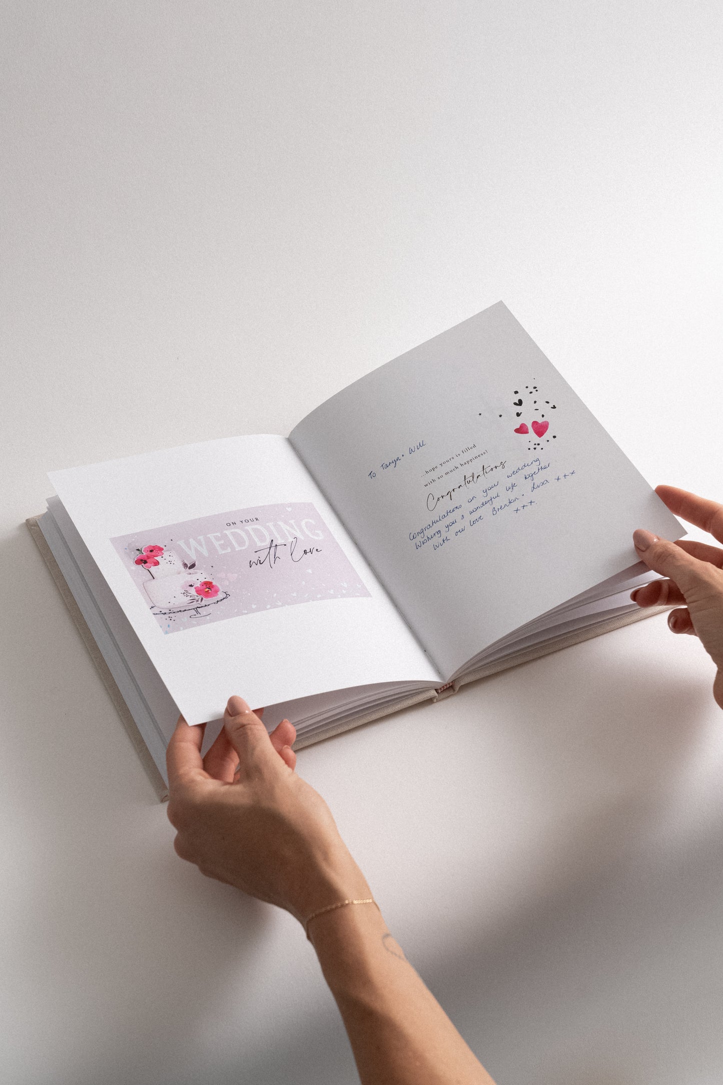 Custom Luxury Linen Wedding Card Book